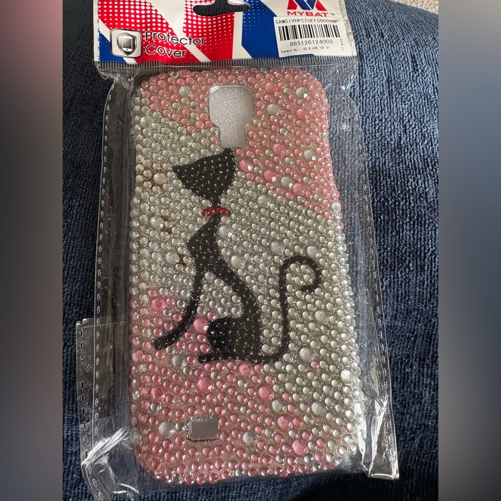 Pink and Black Cat Design Phone Case